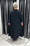 Selma Büyük Beden Önü Açılabilir Desenli Çıt Çıtlı Kap/Elbise