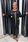 Selma Büyük Beden Örme Kumaş Şeritli Patch Detaylı Tunik