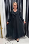 Selma Büyük Beden Örme Plise İçlikli Elbise