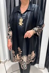 Selma Büyük Beden Pamuk Saten Desenli Tunik