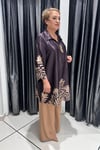 Selma Büyük Beden Pamuk Saten Desenli Tunik