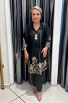Selma Büyük Beden Pamuk Saten Desenli Tunik