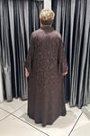 Selma Büyük Beden Pamuk Saten Kendinden Desenli Elbise