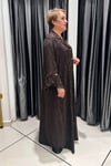 Selma Büyük Beden Pamuk Saten Kendinden Desenli Elbise