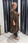 Selma Büyük Beden Pamuk Saten Leopar Tunik