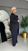 Selma Büyük Beden Plise Rahat Likralı Takım
