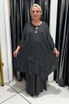 Selma Büyük Beden Puantiye Desenli İkili Takım