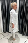 Selma Büyük Beden Puantiye Desenli Rahat Kesim Bluz