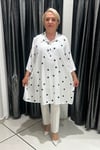 Selma Büyük Beden Puantiye Desenli Rahat Kesim Bluz