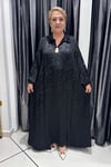 Selma Büyük Beden Rahat Kesim Pamuk Saten Elbise