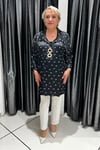 Selma Büyük Beden Saten Halka Detaylı Bluz