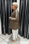 Selma Büyük Beden Saten Leopar Desen Gömlek