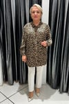 Selma Büyük Beden Saten Leopar Desen Gömlek
