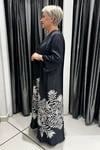 Selma Büyük Beden Saten V Yaka Desenli Elbise