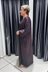 Selma Büyük Beden Saten Yarasa Kol İşlemeli Elbise