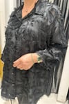 Selma Büyük Beden Şifon İçlikli Sakallı Detaylı Gömlek