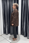Selma Büyük Beden Şık Leopar Desenli Bluz