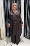 Selma Büyük Beden Şık Pamuk Saten Alt Üst Takım