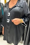 Selma Büyük Beden Şık Tasarım Saten Bluz