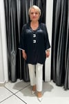 Selma Büyük Beden Şık Tasarım Saten Bluz
