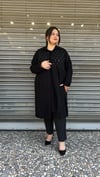 Selma Büyük Beden Siyah İşlemeli İçli Dışlı Takım