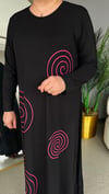 Selma Büyük Beden Spiral Desenli Elbise