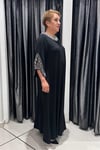 Selma Büyük Beden Taş Detaylı Şık Elbise