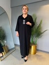 Selma Büyük Beden Taş İşlemeli Viskon Elbise