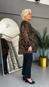 Selma Büyük Beden Taş İşlemeli Zebra Bluz