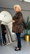 Selma Büyük Beden Taş İşlemeli Zebra Bluz