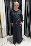 Selma Büyük Beden Taş ve İnci Detaylı Elbise