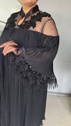 Selma Büyük Beden Taşlı Pliseli Elbise