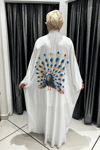 Selma Büyük Beden Tavus Kuşu Desenli Kimono