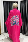 Selma Büyük Beden Tavus Kuşu Desenli Kimono