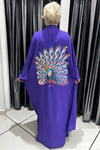 Selma Büyük Beden Tavus Kuşu Desenli Kimono