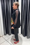 Selma Büyük Beden Tül Detaylı Örme Bluz