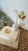 Çelik Gold Renk İncili Küpe