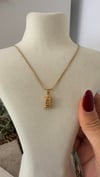 Çelik Gold Renk Külçe Uçlu Kolye 45+7cm