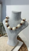İthal Bej Gold Boncuk Kolye 40+10cm