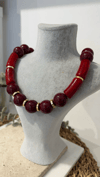 İthal Bordo Boncuk Kolye 40+10cm