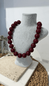 İthal Bordo Boncuk Kolye 40+10cm