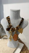 İthal Charmlı Leopar Kolye