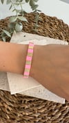 İthal Gold Pembe Taşlı Lastikli Bileklik