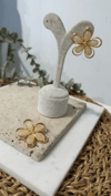 İthal Gold Renk Çiçek Küpe