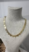 İthal Gold Renk Kalpli Pul Kolye 40+5 cm