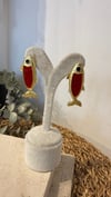 İthal Gold Renk Kırmızı Balık Küpe