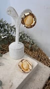 İthal Gold Renk Krem Küpe