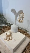 İthal Gold Renk Krem Küpe