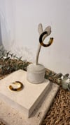 İthal Gold Renk Leopar Taşlı Halka Küpe