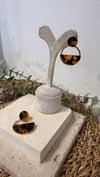 İthal Gold Renk Leopar Taşlı Küpe